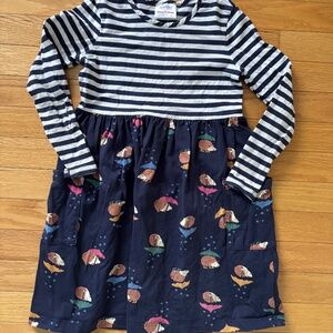 Hanna Andersson navy hedgehog dress